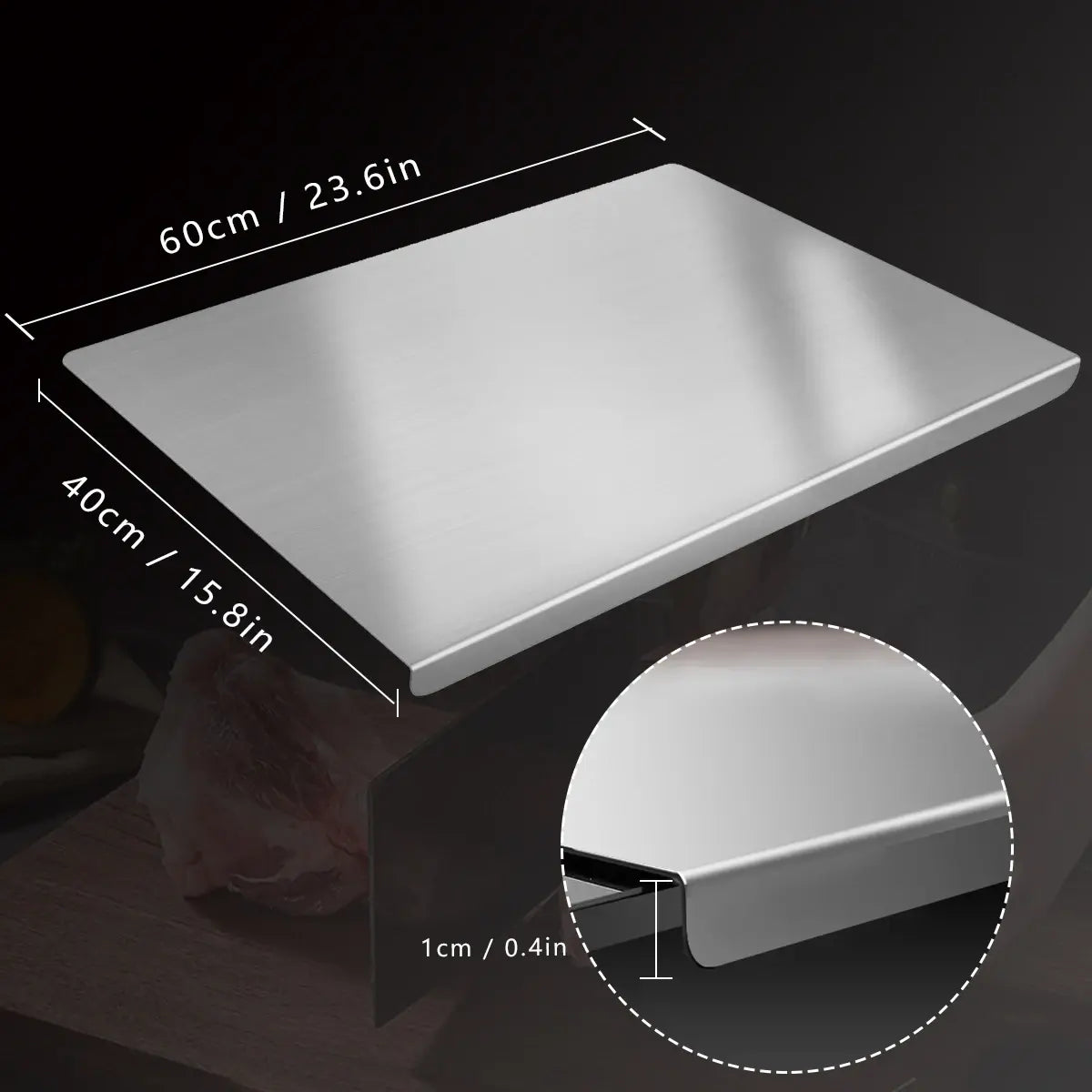 304 Stainless Steel Cutting Board Butcher Block Household Rolling Board Kitchen Supplies Food Preparation Meal Prep Tools - Nexvibe