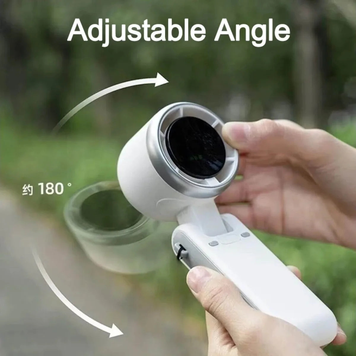 3600mAh Foldable Hand Fan Mini Handheld Turbo Fan Portable USB Rechargeable Desktop Folding Hanging Fan for Outdoor