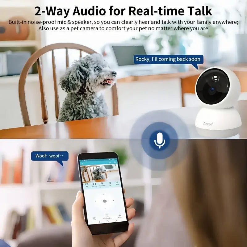 3K Pet Dog Camera with Phone App 5G/2.4G WiFi Indoor Security Baby Camera,AI Detection 360° Pan&Tilt 2-Way Audio Night