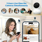 3K Pet Dog Camera with Phone App 5G/2.4G WiFi Indoor Security Baby Camera,AI Detection 360° Pan&Tilt 2-Way Audio Night