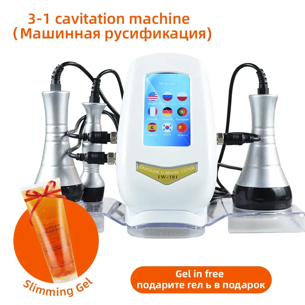 3 In 1 Beauty Body Slimming Massager Cavitation Machine Multi-Functional Device Face Body Tightening Lifting Spa Skincare Tool - Nexvibe