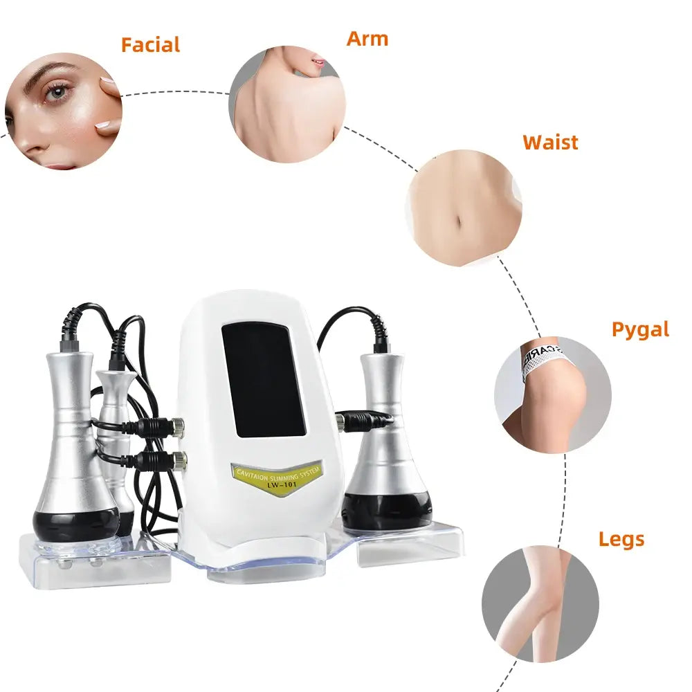 3 In 1 Beauty Body Slimming Massager Cavitation Machine Multi-Functional Device Face Body Tightening Lifting Spa Skincare Tool - Nexvibe