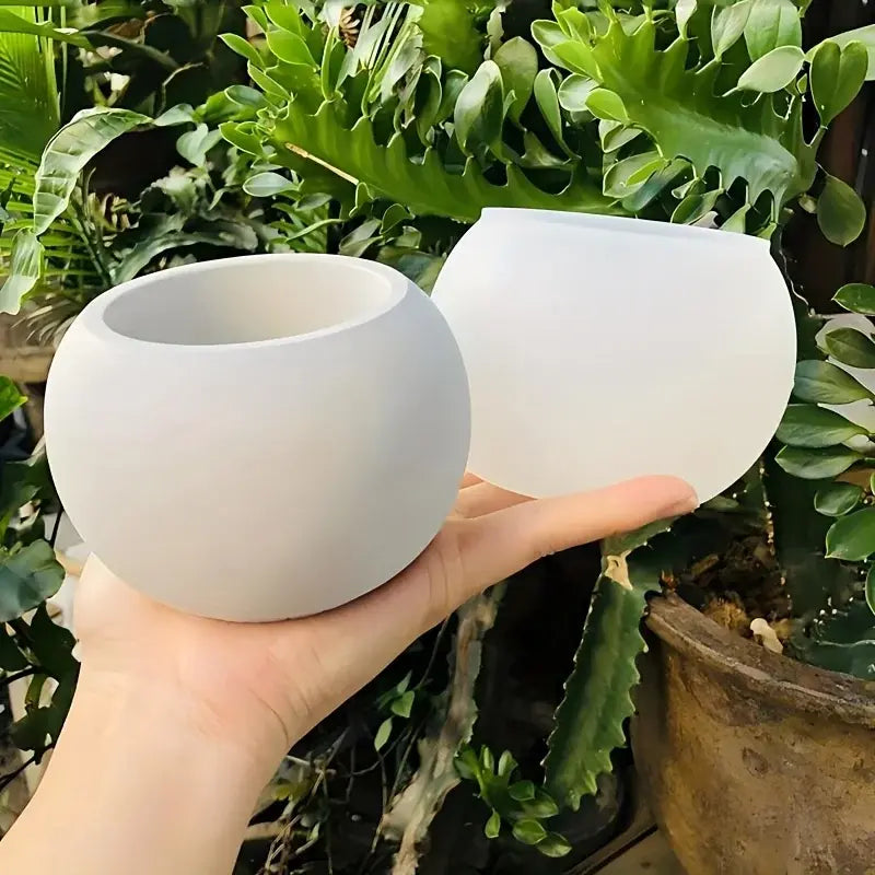 3pcs Round Flower Pot Silicone Mold DIY Succulent Plant Vase Round Candle Cup Mold Crafting Materials Plaster Cement Resin Mold - Nexvibe
