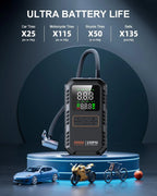 4-IN-1 Car Jump Starter with Air Compressor Peak 5000A Auto Battery Booster 150PSI Air Pump Portable Power Bank Tire