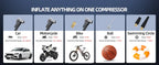 4-IN-1 Car Jump Starter with Air Compressor Peak 5000A Auto Battery Booster 150PSI Air Pump Portable Power Bank Tire