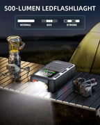 4-IN-1 Car Jump Starter with Air Compressor Peak 5000A Auto Battery Booster 150PSI Air Pump Portable Power Bank Tire