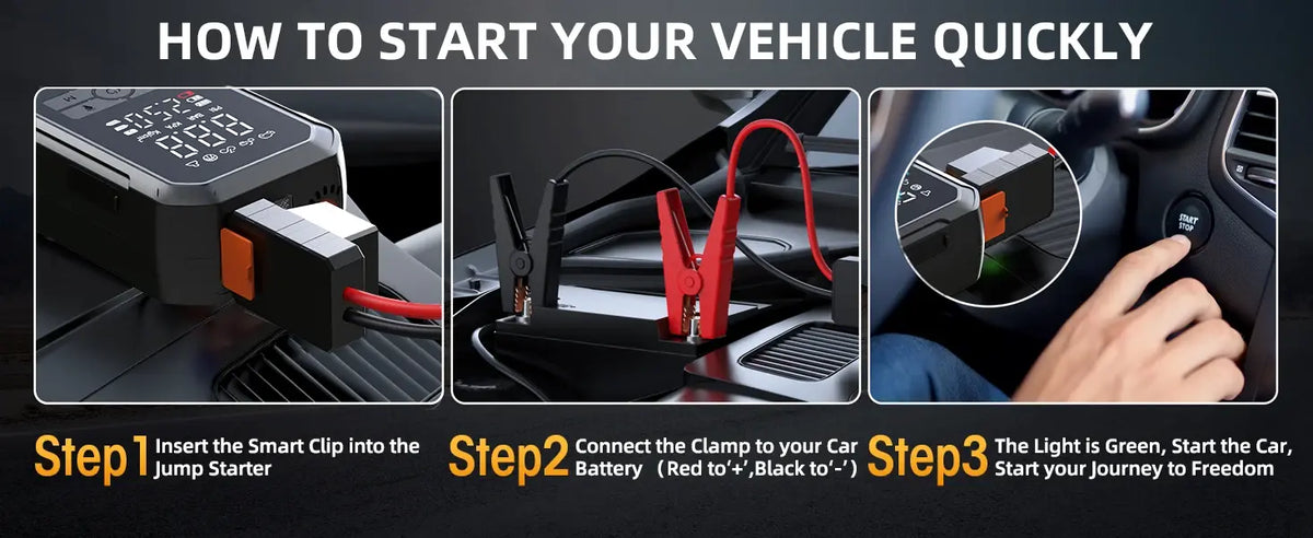 4-IN-1 Car Jump Starter with Air Compressor Peak 5000A Auto Battery Booster 150PSI Air Pump Portable Power Bank Tire