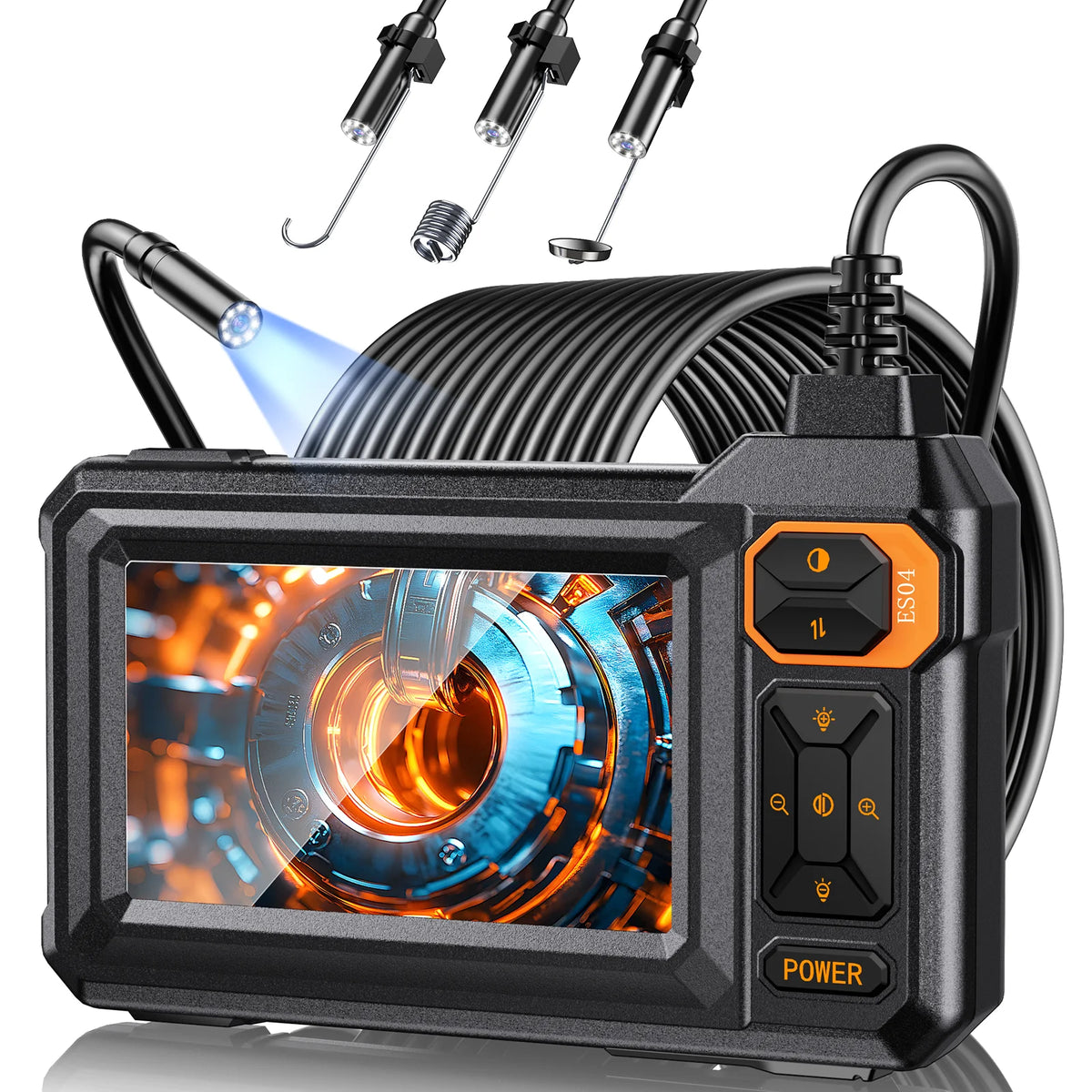 4.3 Inch Industrial Endoscope Camera HD1920P 16.5TF Single Lens Pipe Inspection Borescope for Car Sewer Inspection