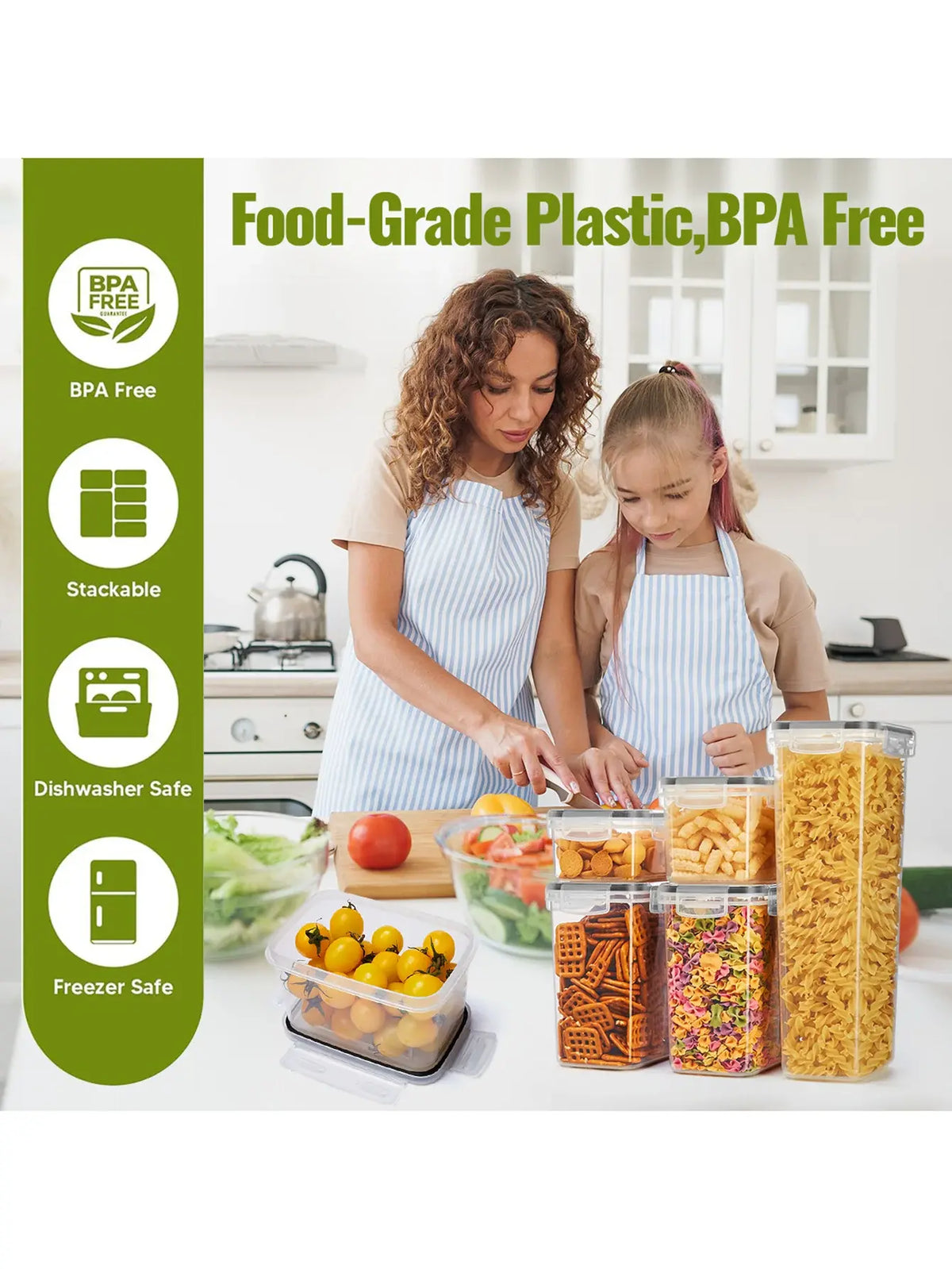 48pcs，kitchen gadgets, sealed pasta boxes with LIDS, labels and markings - versatile containers for pasta, dry food - Nexvibe