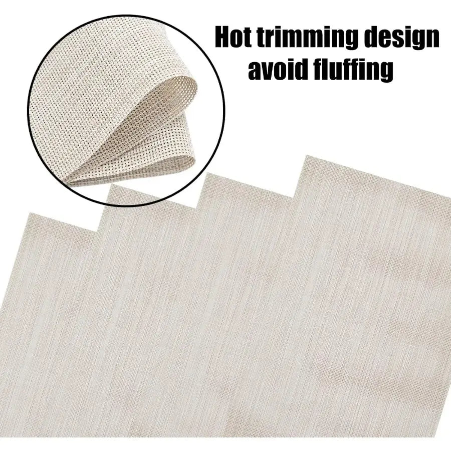 4 Pcs Bge Placemats Wipeable Washable Woven Placemats Double-sided Vinyl Kitchen Table Place Mats - Nexvibe