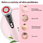 4in1 Facial Massager Red Blue Light therapy Vibration Skin Tightening Face Lifting Anti Wrinkle Beauty Device Skin Care Tool - Nexvibe