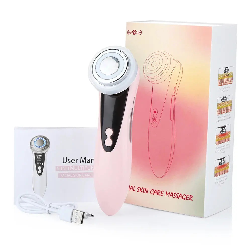 4in1 Facial Massager Red Blue Light therapy Vibration Skin Tightening Face Lifting Anti Wrinkle Beauty Device Skin Care Tool - Nexvibe