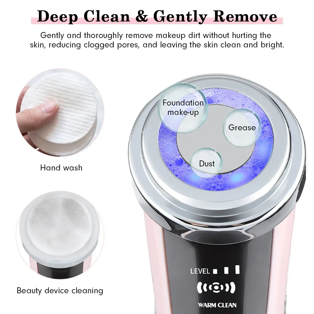 4in1 Facial Massager Red Blue Light therapy Vibration Skin Tightening Face Lifting Anti Wrinkle Beauty Device Skin Care Tool - Nexvibe