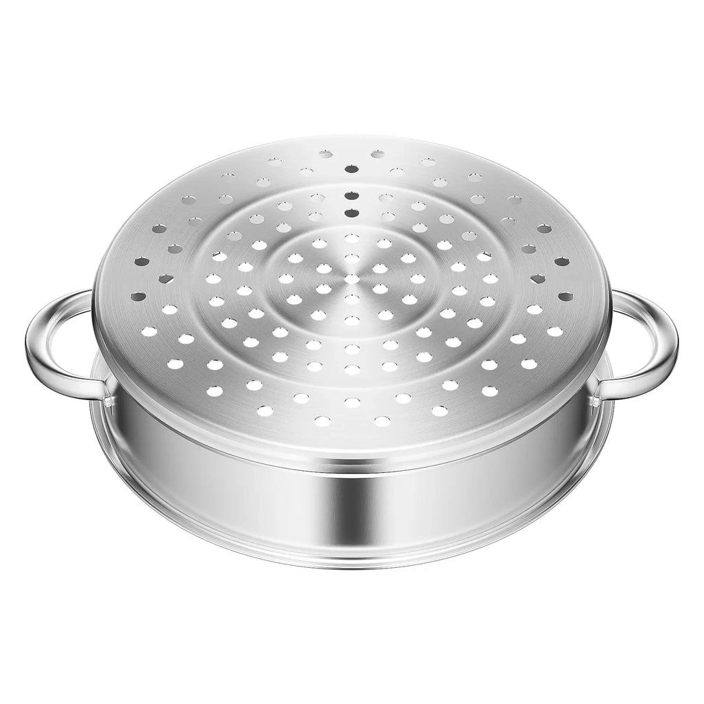 5-Tier Stainless Steel Steamer Cookware Cooking Pot Tier 4 Steaming Grids 1 Cooking Pot 28cm/30cm/26cm Steamer Pot - Nexvibe