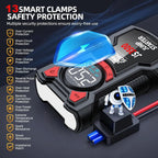 5-in-1 Multifunctional Air Pump Jump Starter with Air Compressor 3000A Peak/150PSI Battery Jump Starter Digital Tire Inflator - Nexvibe