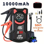 5-in-1 Multifunctional Air Pump Jump Starter with Air Compressor 3000A Peak/150PSI Battery Jump Starter Digital Tire Inflator - Nexvibe