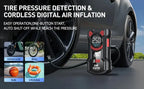 5-in-1 Multifunctional Air Pump Jump Starter with Air Compressor 3000A Peak/150PSI Battery Jump Starter Digital Tire Inflator - Nexvibe
