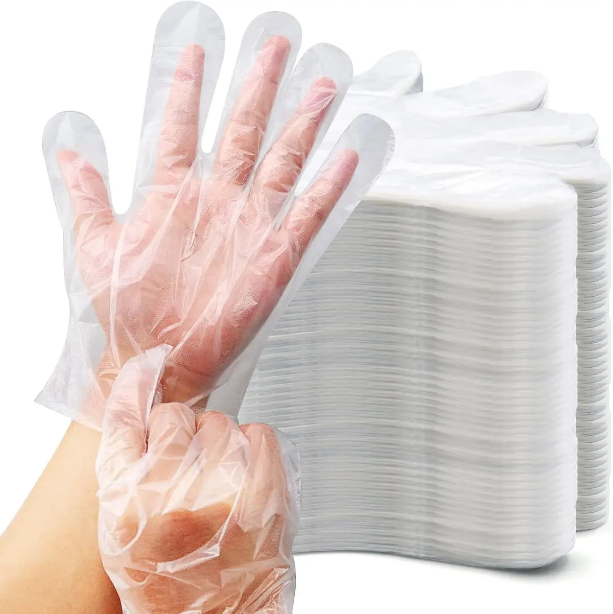 500 Pack Disposable Plastic Gloves Clear - Nexvibe