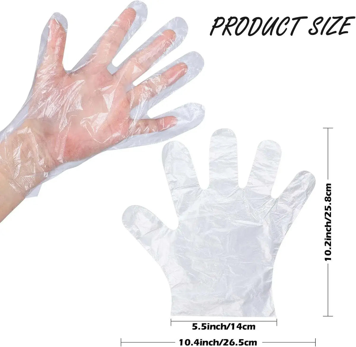500 Pack Disposable Plastic Gloves Clear - Nexvibe