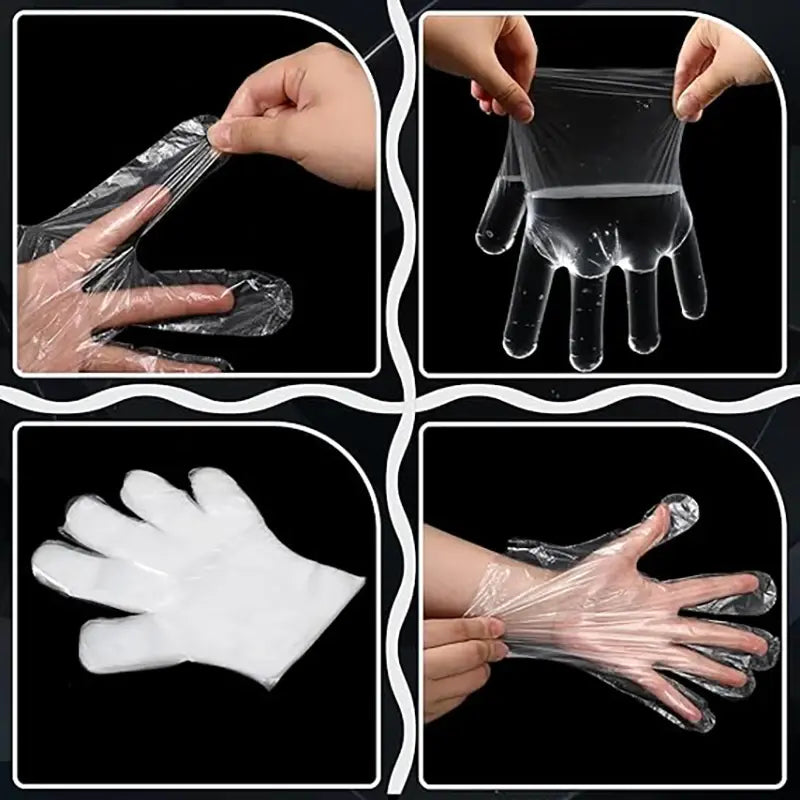 500 Pack Disposable Plastic Gloves Clear - Nexvibe