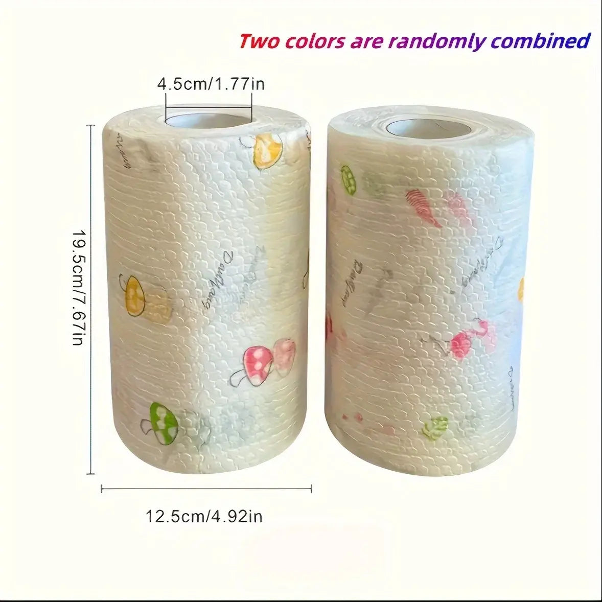 50 100pcs/roll Dishcloth Absorbent Thickened Kitchen Paper Dry Wet Use Non Greasy Random Pattern for Sink Cleaning Dishwashing - Nexvibe