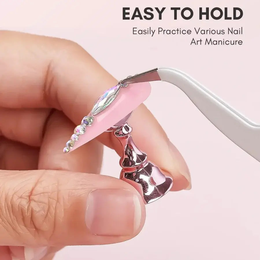 5pcs Nail Holder False Nail Tip Practice Stand Crystal Base Magnetic Holder Nail Art Display For Art Salon DIY & Practice Tools - Nexvibe