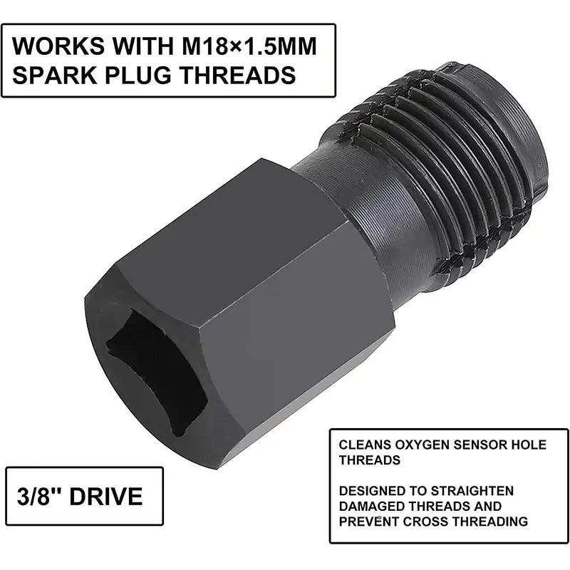 5pcs Oxygen Sensor Wrench Kit for Automotive O2 Socket Removal Install Offset Vacuum Sensor Socket Thread Chaser Tool