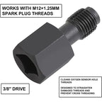 5pcs Oxygen Sensor Wrench Kit for Automotive O2 Socket Removal Install Offset Vacuum Sensor Socket Thread Chaser Tool