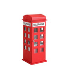 11.5' Tall Leather Jewelry Box, British Telephone Design, Red