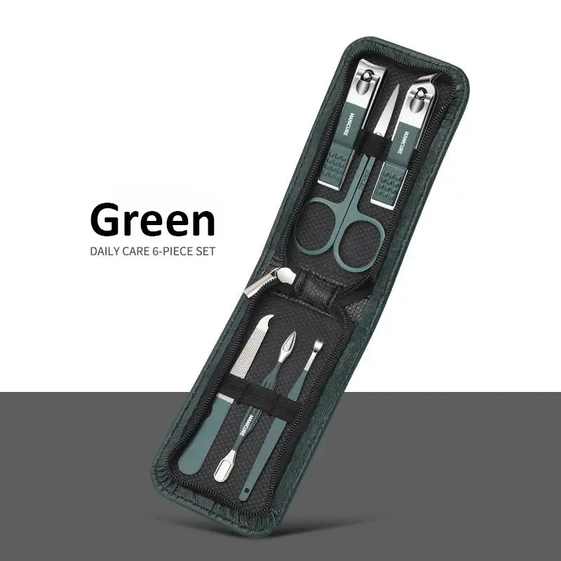 6/9 Pcs Set Professional Piece Nail Care Kit Stainless Steel Manicure & Pedicure Set Nail Clipper Set with Travel Case - Nexvibe