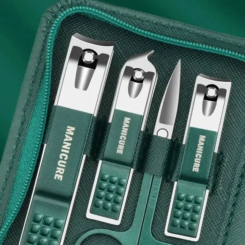 6/9 Pcs Set Professional Piece Nail Care Kit Stainless Steel Manicure & Pedicure Set Nail Clipper Set with Travel Case - Nexvibe