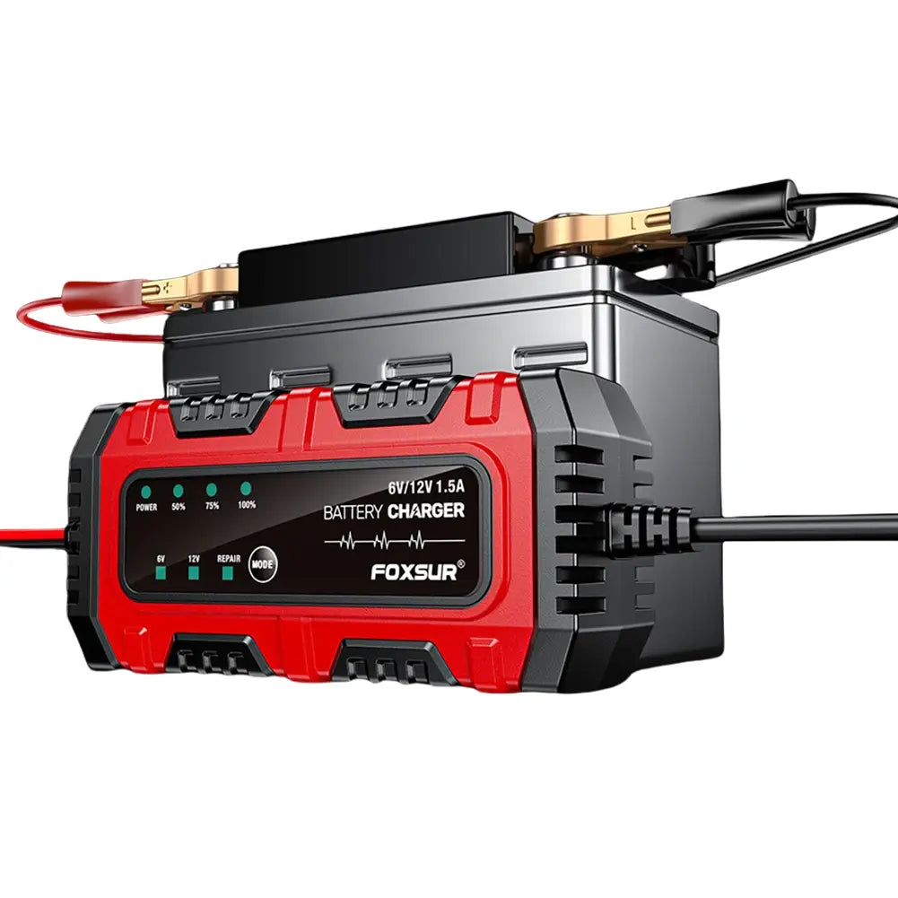 6V 12V 1.5A Smart Car Battery Charger for Lead-Acid AGM GEL Batteries (US) - United States