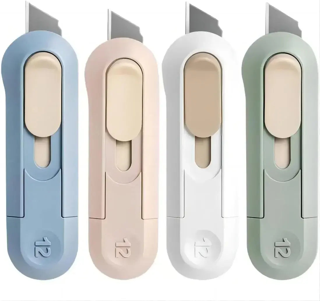 6 Boxes Portable Box Cutter, Retractable Multifunctional Cute Knife for Office, Home, Crafts, Carton, Cardboard, Paper, DIY - Nexvibe