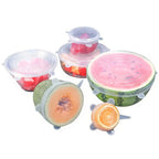 6 Pieces of White Silicone Fresh-keeping Cover, Safe Storage in Refrigerator, Kitchen Supplies, Suitable for Circular Containers