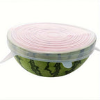 6 Pieces of White Silicone Fresh-keeping Cover, Safe Storage in Refrigerator, Kitchen Supplies, Suitable for Circular Containers