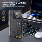 6 in 1 Jump Starter with Air Pump Peak 5000A Booster 150PSI Tire Inflator 8L Gas/4L Diesel with DC Power Cord 400LM