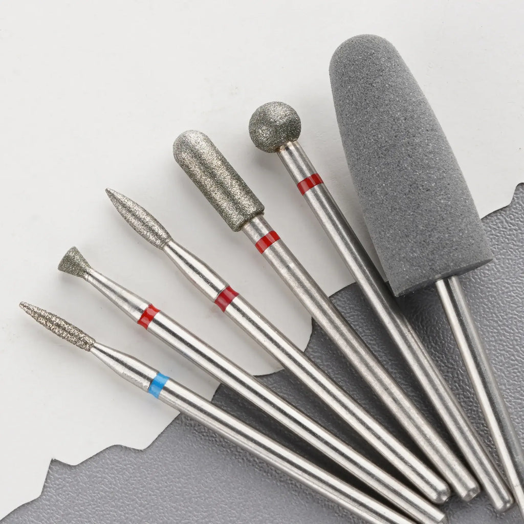 6pcs/set Diamond Sand Nail Files Drill Cuticle Polishing Bit Nail Grinding Head Electric Manicure Set for Removing Acrylic - Nexvibe