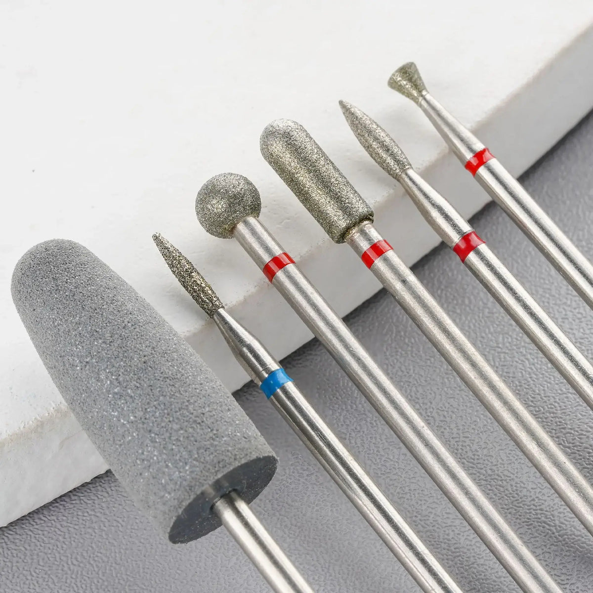 6pcs/set Diamond Sand Nail Files Drill Cuticle Polishing Bit Nail Grinding Head Electric Manicure Set for Removing Acrylic - Nexvibe