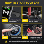 7000A Car Jump Starter with Air Compressor Battery Booster 12V Power Bank with LED Flashlight Smart Cable with Voltage