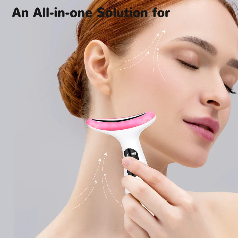 7Color Neck Face Massager Facial Massager Tool for Skin Care at HomeVibrating Face Massager with ThermalsGalvanic