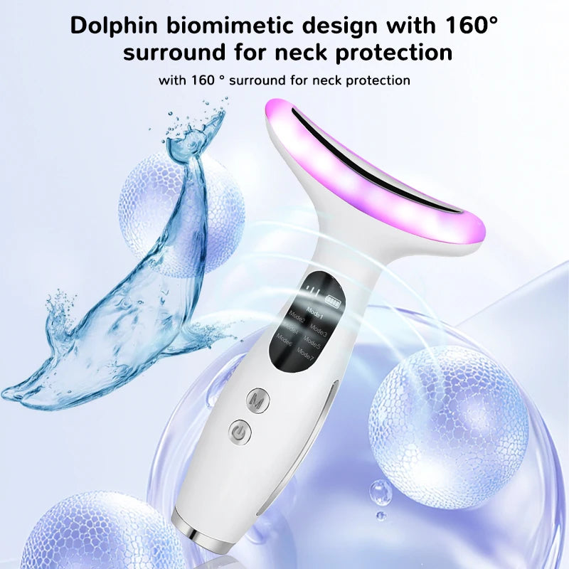 7Color Neck Face Massager Facial Massager Tool for Skin Care at HomeVibrating Face Massager with ThermalsGalvanic