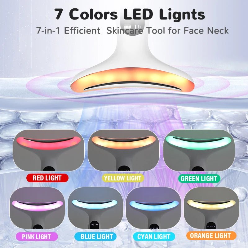 7Color Neck Face Massager Facial Massager Tool for Skin Care at HomeVibrating Face Massager with ThermalsGalvanic