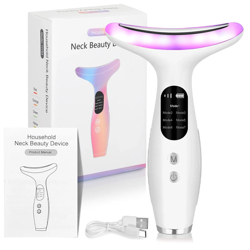 7Color Neck Face Massager Facial Massager Tool for Skin Care at HomeVibrating Face Massager with ThermalsGalvanic