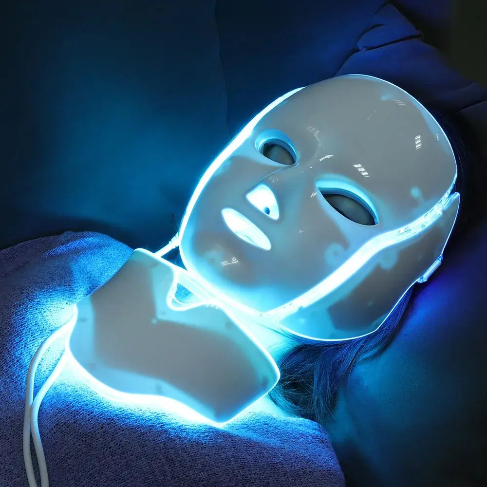 7 Colors Light LED Face Neck Beauty Mask Photon Red Light Facial Skin Care Anti Aging Rejuvenation Brighten Skin Care Tool - Nexvibe