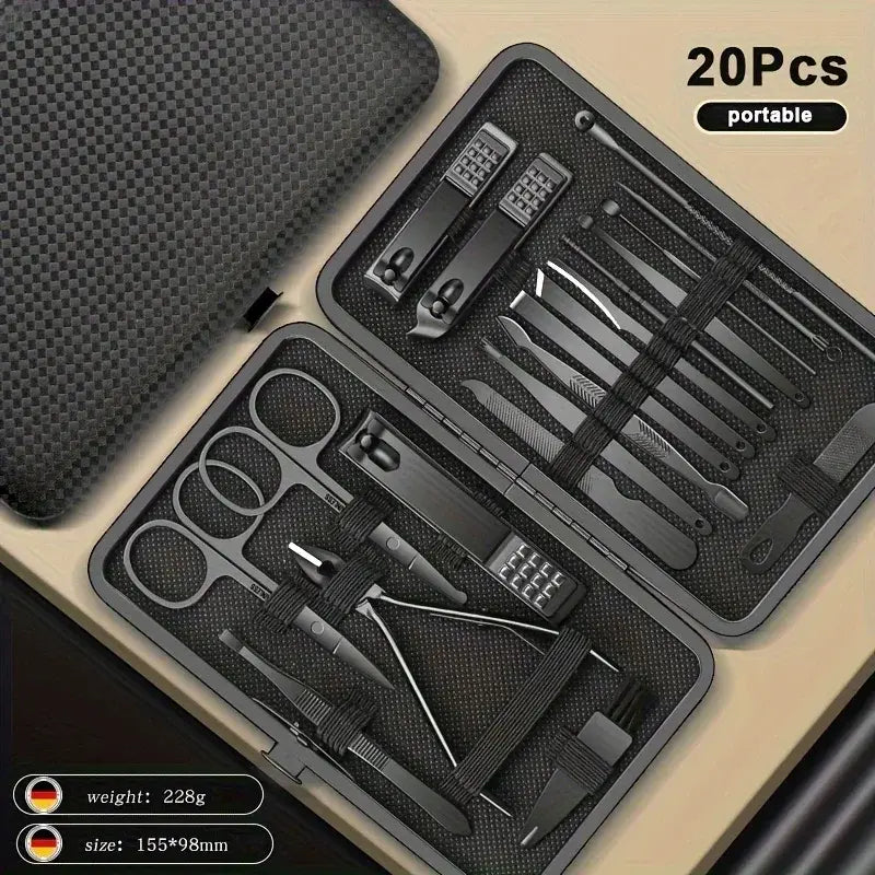 8/12/15/20/24 pcs Manicure Cutters Nail Clipper Set Household Stainless Steel Ear Spoon Pedicure Scissors Tool For Beauty - Nexvibe