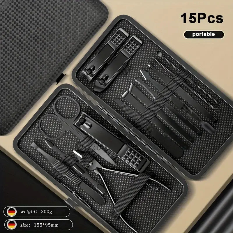 8/12/15/20/24 pcs Manicure Cutters Nail Clipper Set Household Stainless Steel Ear Spoon Pedicure Scissors Tool For Beauty - Nexvibe