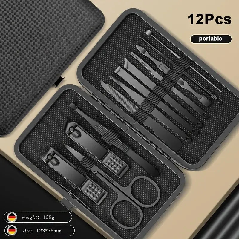 8/12/15/20/24 pcs Manicure Cutters Nail Clipper Set Household Stainless Steel Ear Spoon Pedicure Scissors Tool For Beauty - Nexvibe