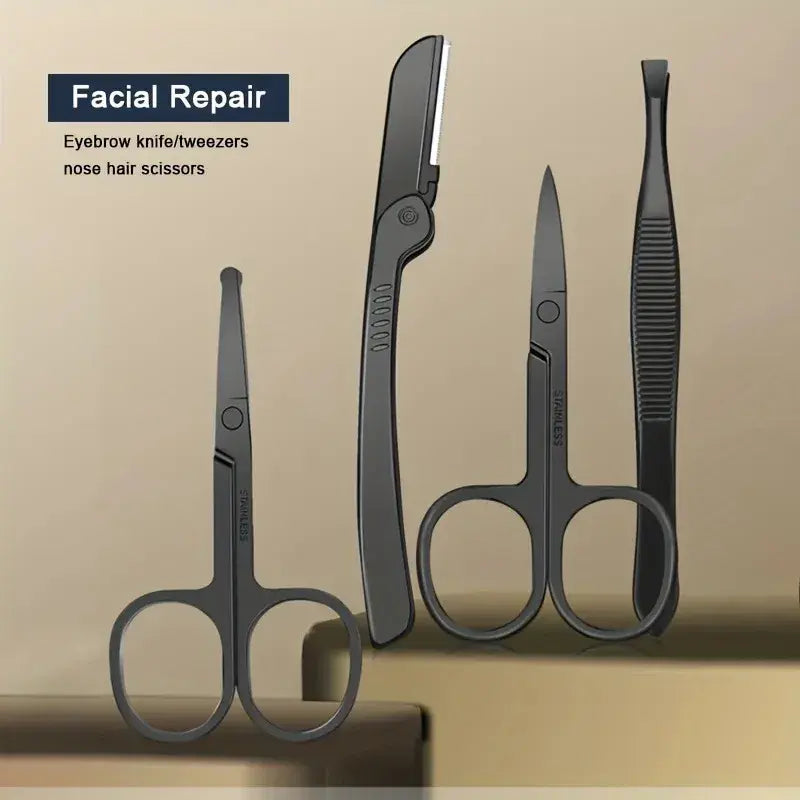 8/12/15/20/24 pcs Manicure Cutters Nail Clipper Set Household Stainless Steel Ear Spoon Pedicure Scissors Tool For Beauty - Nexvibe