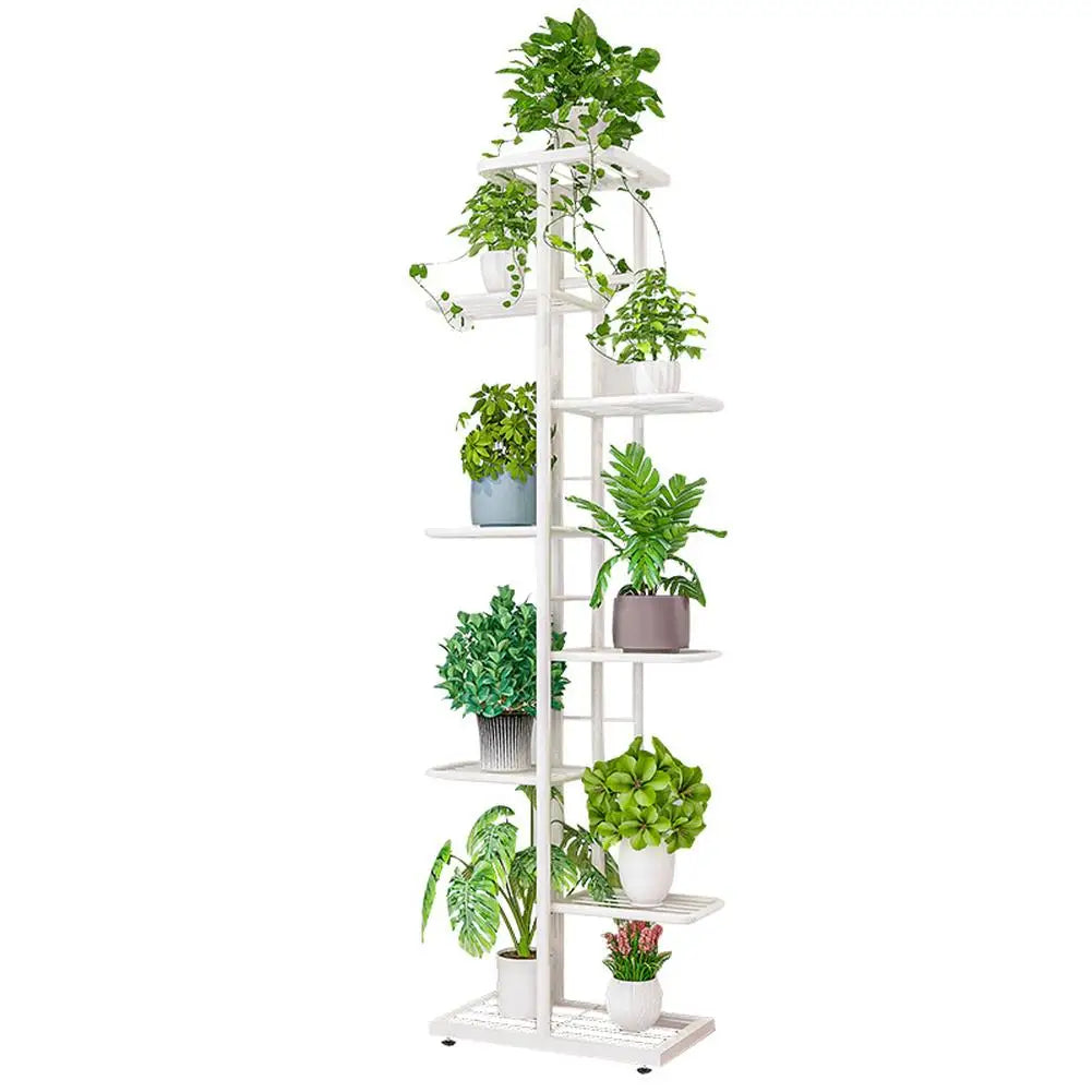 8 Tiers Metal Plant Stand Indoor Outdoor 9 Potted Plant Holders Tiered Plant Shelf Metal Flower Display Rack For Gaden