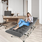 Foldable Portable Bed, Outdoor Garden Lounge Chair with Pearl Foam Mattress